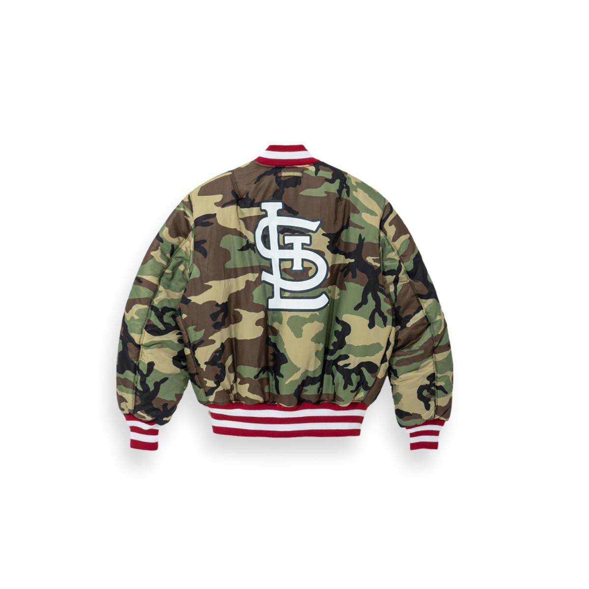 ST LOUIS CARDINALS MEN'S ALPHA INDUSTRIES REVERSIBLE BOMBER JACKET