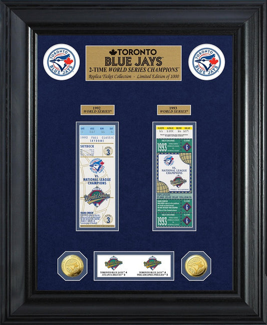 TORONTO BLUE JAYS WORLD SERIES COLECCIÓN DE MONEDAS DE ORO Y BOLETOS DELUXE