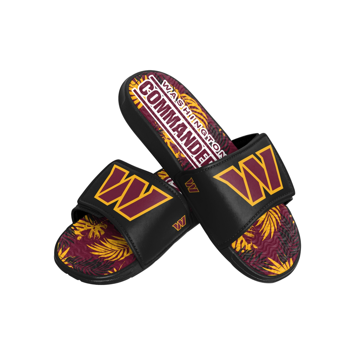 WASHINGTON COMMANDERS MEN'S FLORAL GEL SLIDES
