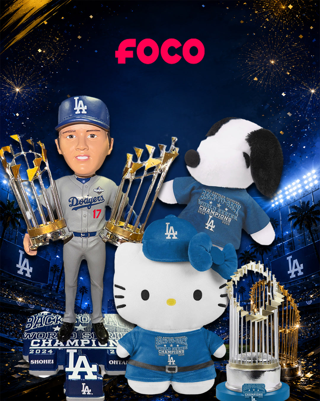 FOCO - Los Angeles Dodgers 2025 Back to Back World Series Collection