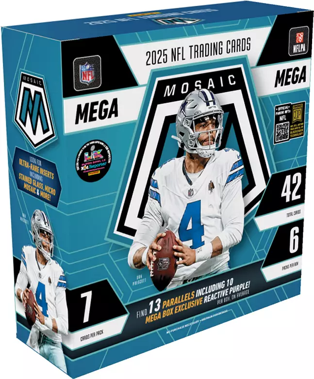 2025 NFL PANINI MOSAIC FOOTBALL TRADING CARD MEGA BOX