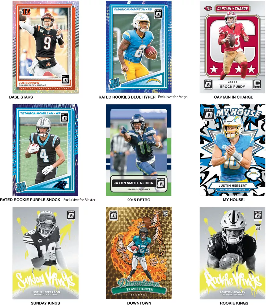 2025 NFL PANINI DONRUSS OPTIC FOOTBALL TRADING CARD MEGA BOX
