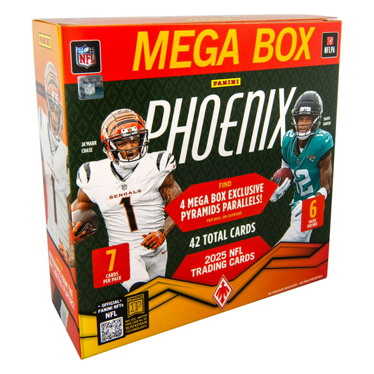 2025 NFL PANINI PHOENIX FOOTBALL TRADING CARD MEGA BOX