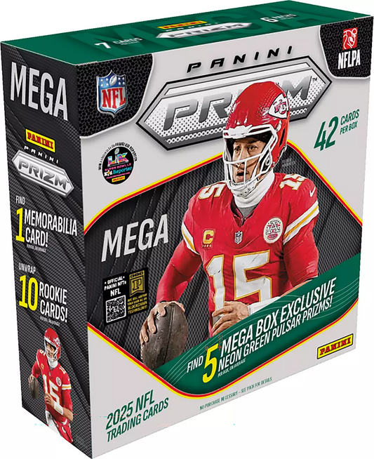 2025 NFL PANINI PRIZM FOOTBALL TRADING CARD MEGA BOX