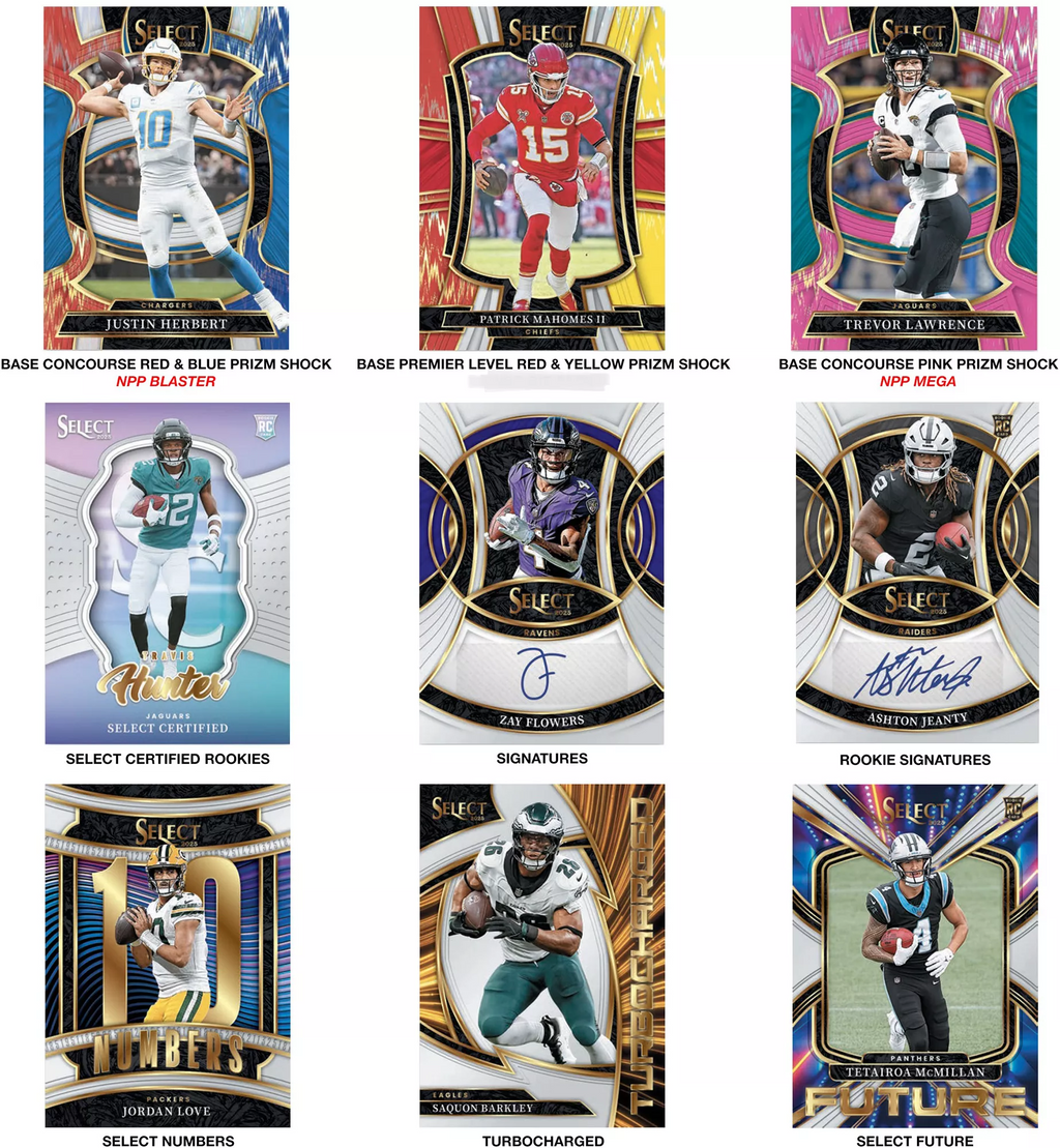 2025 NFL PANINI SELECT FOOTBALL TRADING CARD BLASTER BOX