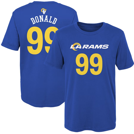 LOS ANGELES RAMS AARON DONALD YOUTH MAINLINER PLAYER NAME & NUMBER T-SHIRT