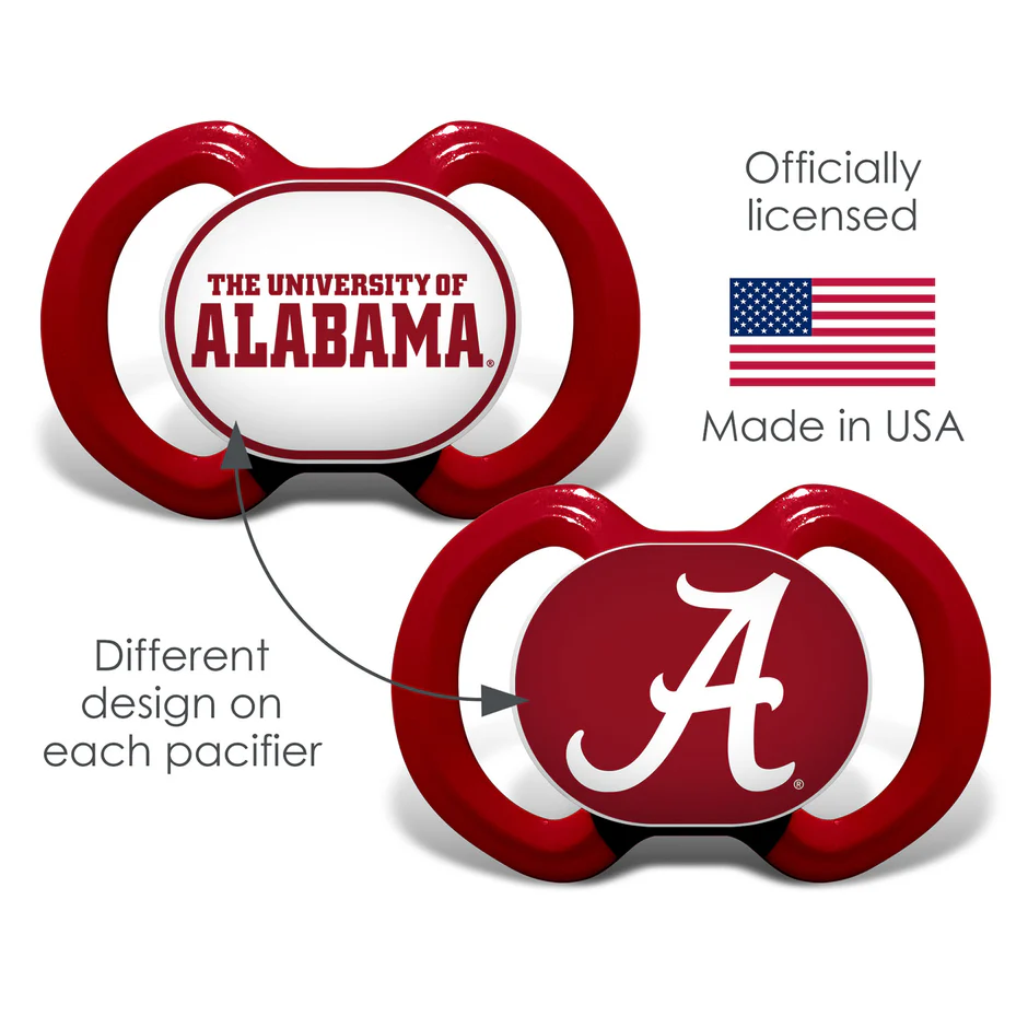 ALABAMA CRIMSON TIDE 2-PACK PACIFIERS