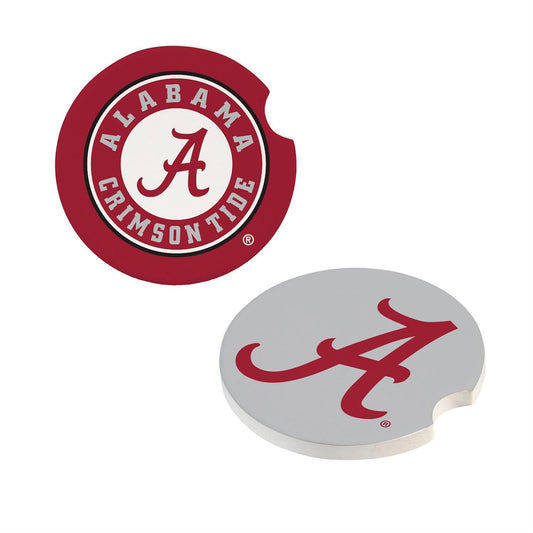 ALABAMA CRIMSON TIDE 2-PIECE CAR COASTER SET