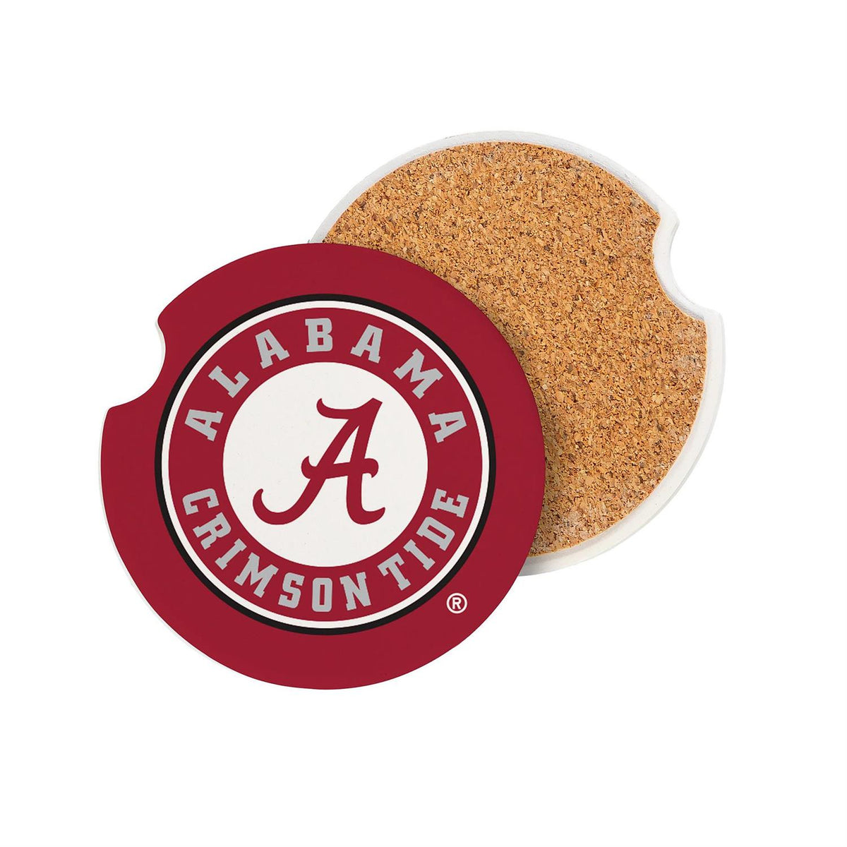 ALABAMA CRIMSON TIDE 2-PIECE CAR COASTER SET