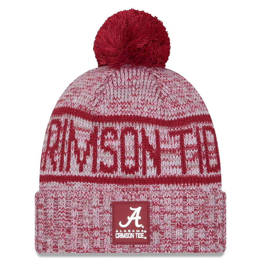ALABAMA CRIMSON TIDE 2025 SIDELINE COLD WEATHER CUFFED KNIT WITH POM - RED