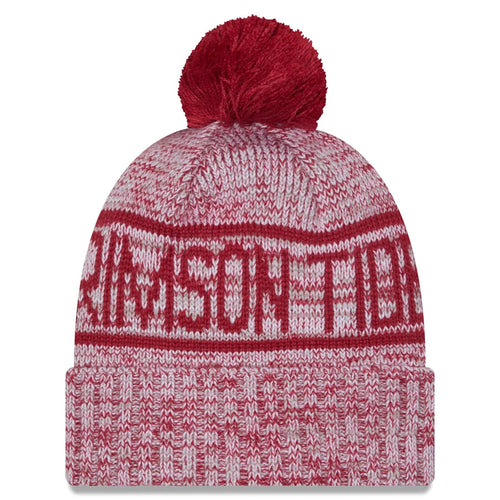 ALABAMA CRIMSON TIDE 2025 SIDELINE COLD WEATHER CUFFED KNIT WITH POM - RED