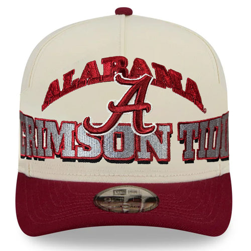 ALABAMA CRIMSON TIDE MARCH MADNESS 9FIFTY A-FRAME SNAPBACK HAT - CHROME WHITE/RED