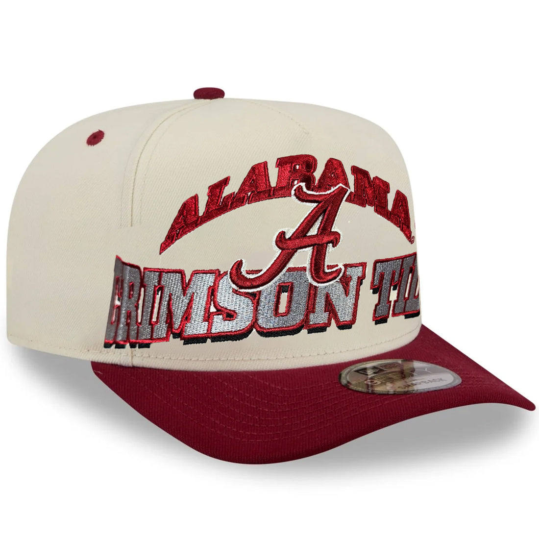 ALABAMA CRIMSON TIDE MARCH MADNESS 9FIFTY A-FRAME SNAPBACK HAT - CHROME WHITE/RED