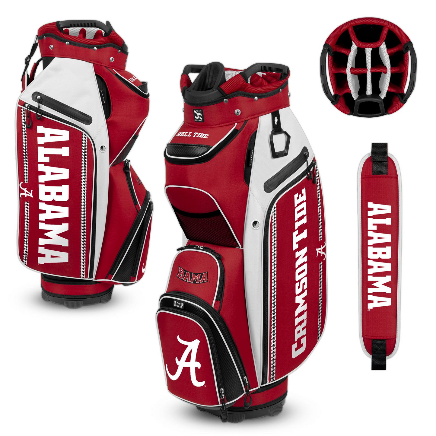 ALABAMA CRIMSON TIDE TEAM EFFORT BUCKET III COOLER CART GOLF BAG