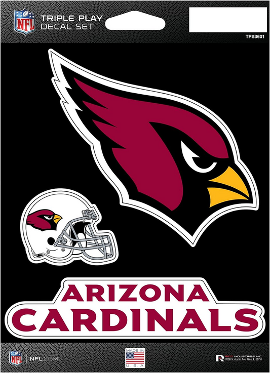 ARIZONA CARDINALS TRIPLE PLAY DECAL SET