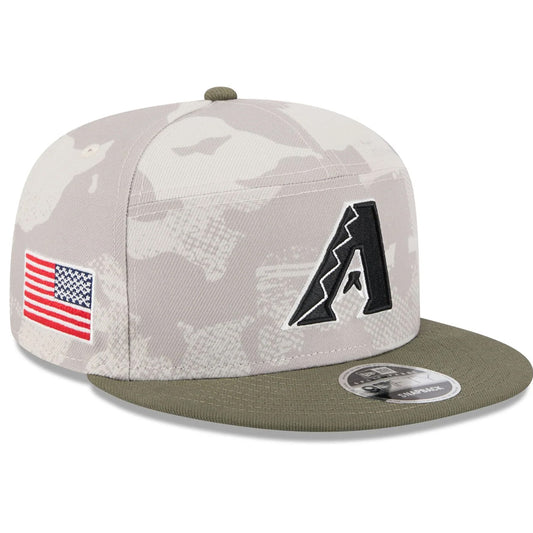 ARIZONA DIAMONDBACKS 2025 MLB ARMED FORCES 9FIFTY SNAPBACK HAT - STONE/OLIVE