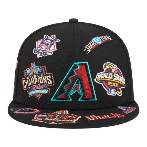 ARIZONA DIAMONDBACKS ALL OVER PATCH 9FIFTY SNAPBACK HAT - BLACK