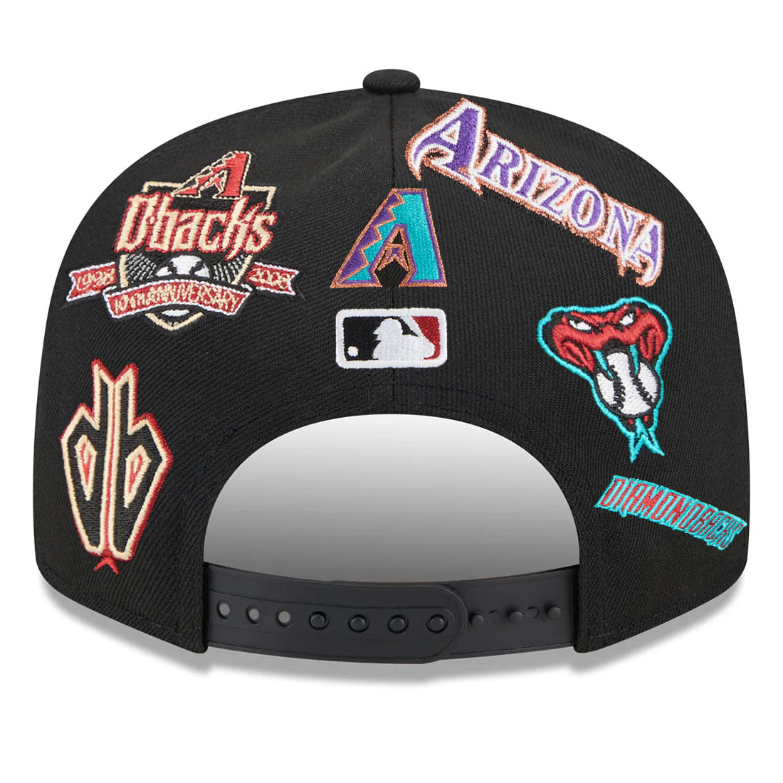ARIZONA DIAMONDBACKS ALL OVER PATCH 9FIFTY SNAPBACK HAT - BLACK