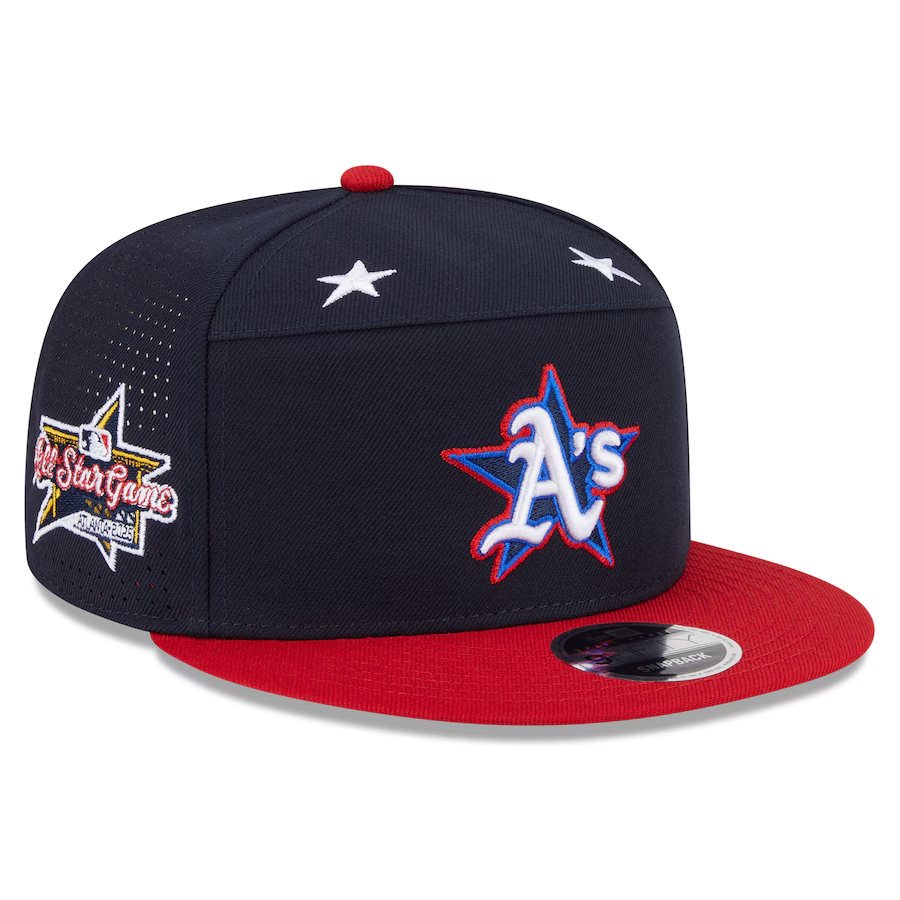 ATHLETICS 2025 MLB ALL-STAR GAME WORKOUT SPLIT PANEL 9FIFTY SNAPBACK HAT - BLUE/RED