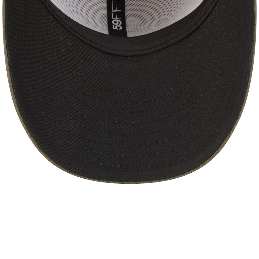 ATHLETICS 2025 MLB ARMED FORCES 59FIFTY FITTED HAT - STONE/OLIVE