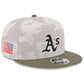 ATHLETICS 2025 MLB ARMED FORCES 9FIFTY SNAPBACK HAT - STONE/OLIVE