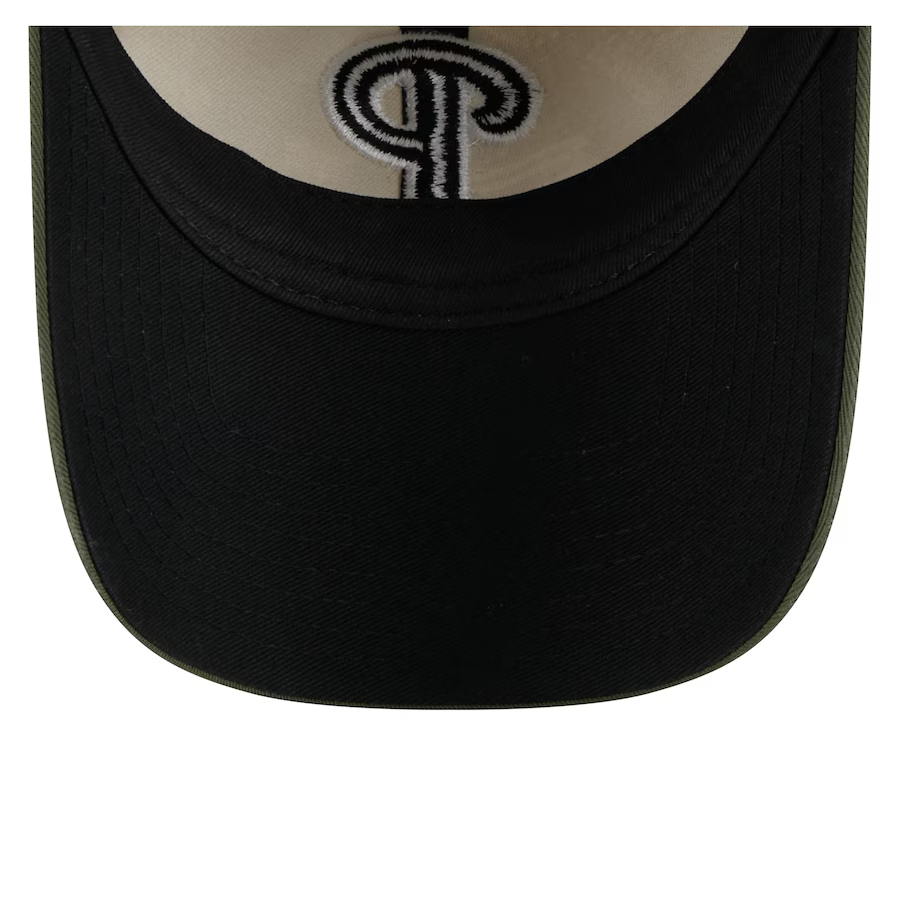 ATHLETICS 2025 MLB ARMED FORCES 9TWENTY ADJUSTABLE HAT - STONE/OLIVE