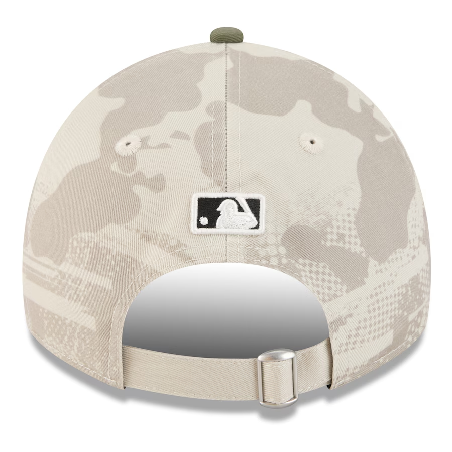 ATHLETICS 2025 MLB ARMED FORCES 9TWENTY ADJUSTABLE HAT - STONE/OLIVE