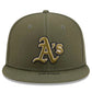 ATHLETICS 2026 MLB ARMED FORCES 9FIFTY SNAPBACK HAT - OLIVE