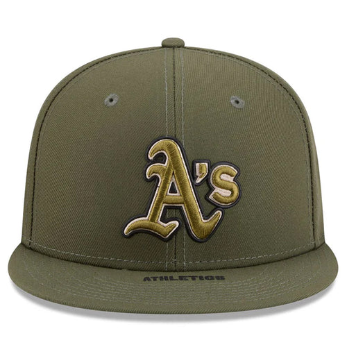 ATHLETICS 2026 MLB ARMED FORCES 9FIFTY SNAPBACK HAT - OLIVE
