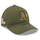 ATHLETICS 2026 MLB ARMED FORCES 9TWENTY A-FRAME ADJUSTABLE HAT - OLIVE