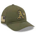 ATHLETICS 2026 MLB ARMED FORCES 9TWENTY A-FRAME ADJUSTABLE HAT - OLIVE