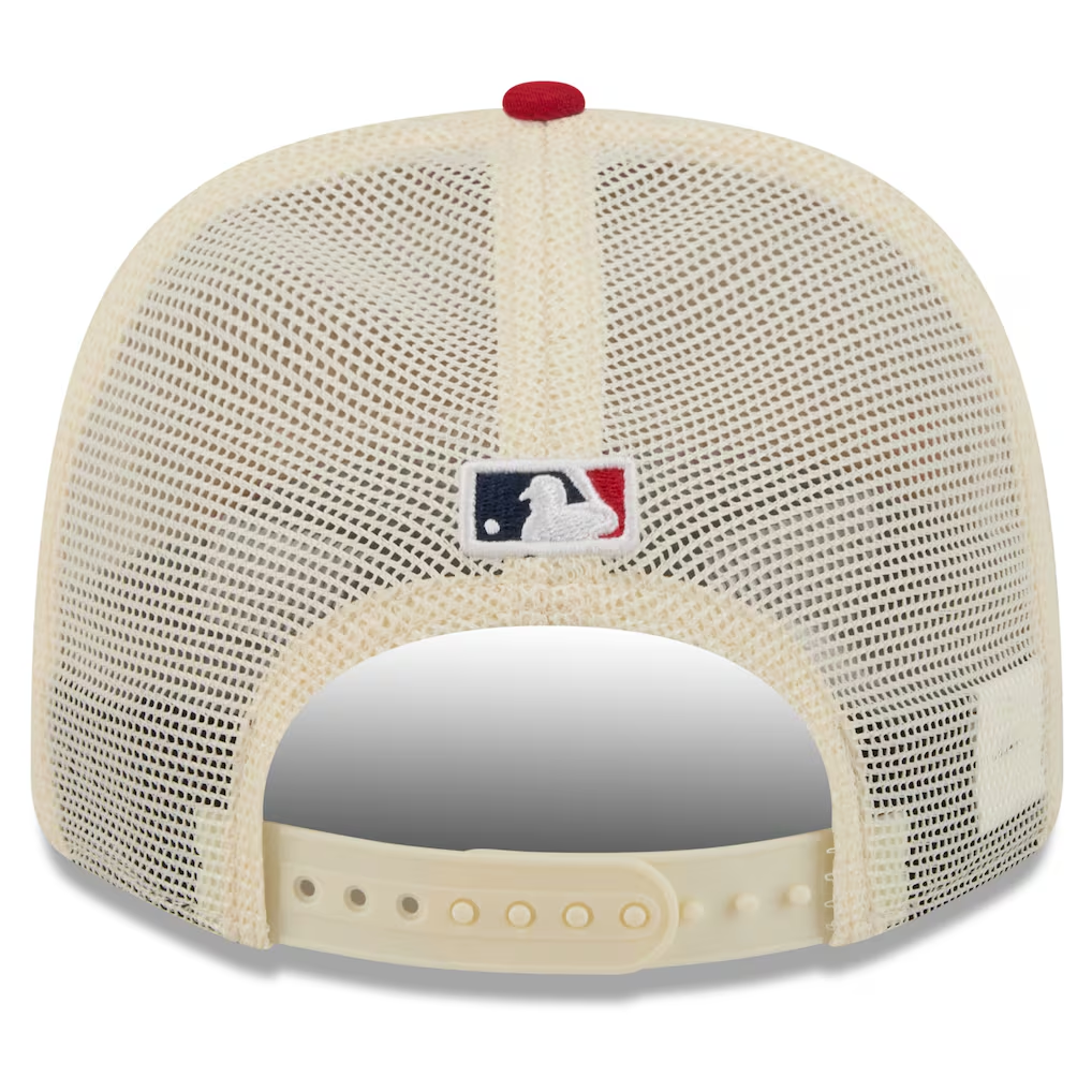 ATHLETICS 2026 MLB USA 250 4TH OF JULY 9SEVENTY ADJUSTABLE SNAPBACK TRUCKER HAT - CHROME WHITE/RED