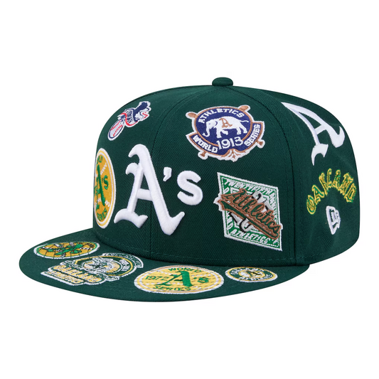 ATHLETICS ALL OVER PATCH 59FIFTY FITTED HAT - GREEN