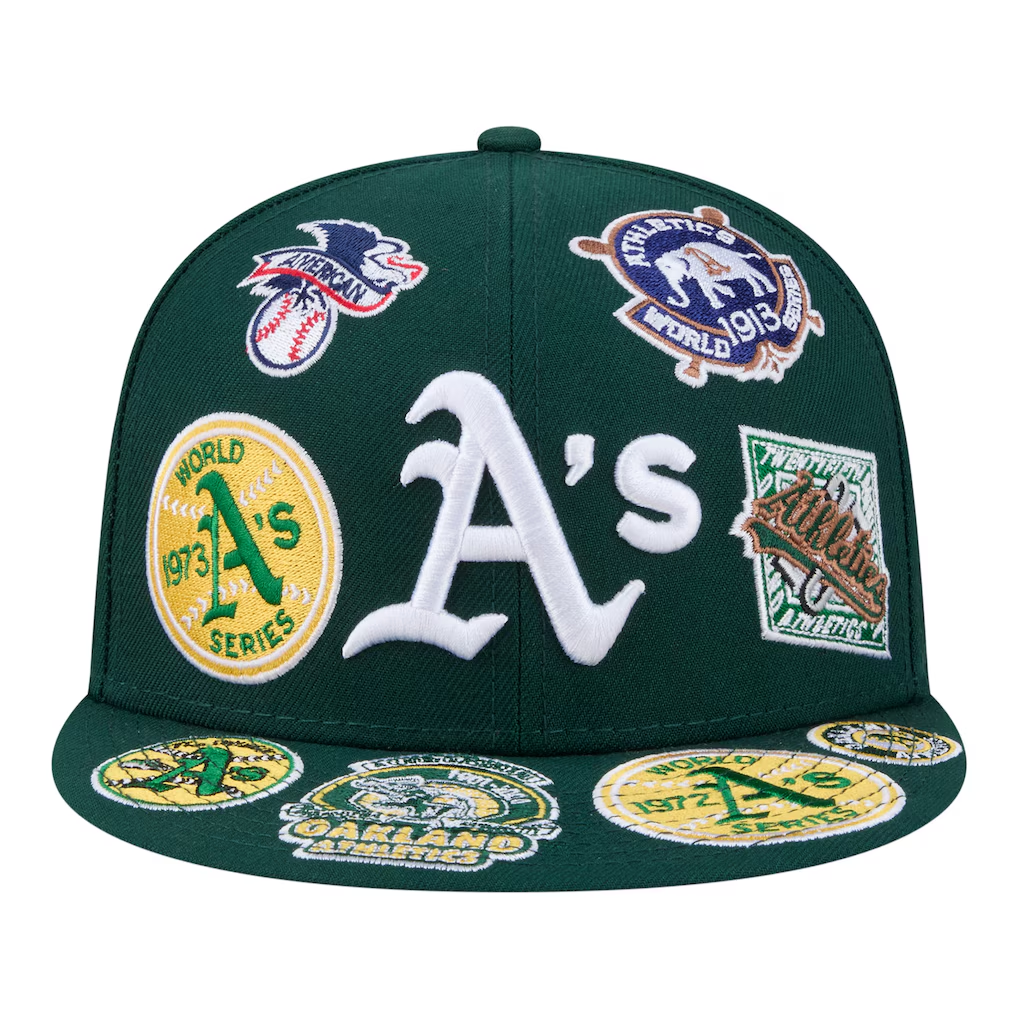 ATHLETICS ALL OVER PATCH 59FIFTY FITTED HAT - GREEN