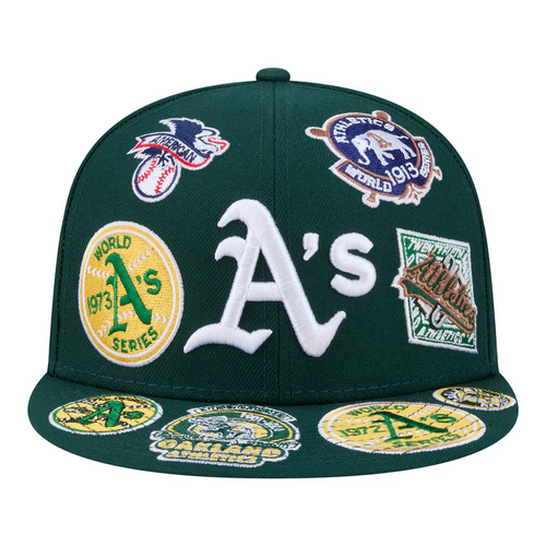 ATHLETICS ALL OVER PATCH 59FIFTY FITTED HAT - GREEN