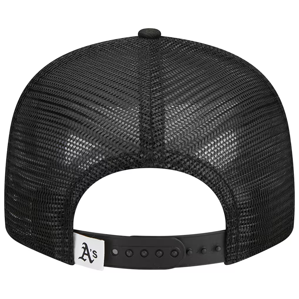 ATHLETICS EVERGREEN TRUCKER 9FIFTY SNAPBACK HAT - BLACK/WHITE