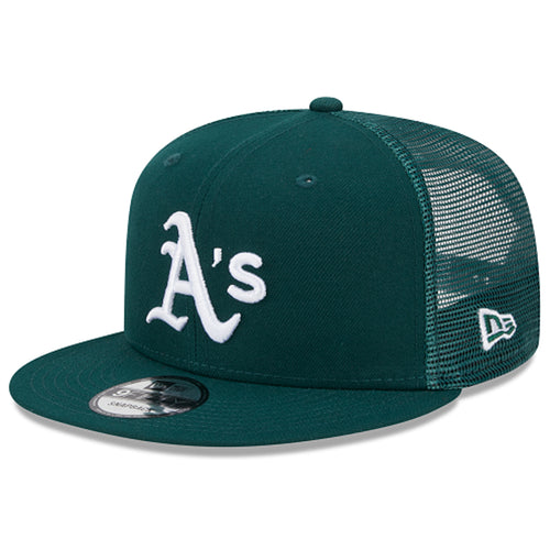 ATHLETICS EVERGREEN TRUCKER 9FIFTY SNAPBACK HAT - GREEN