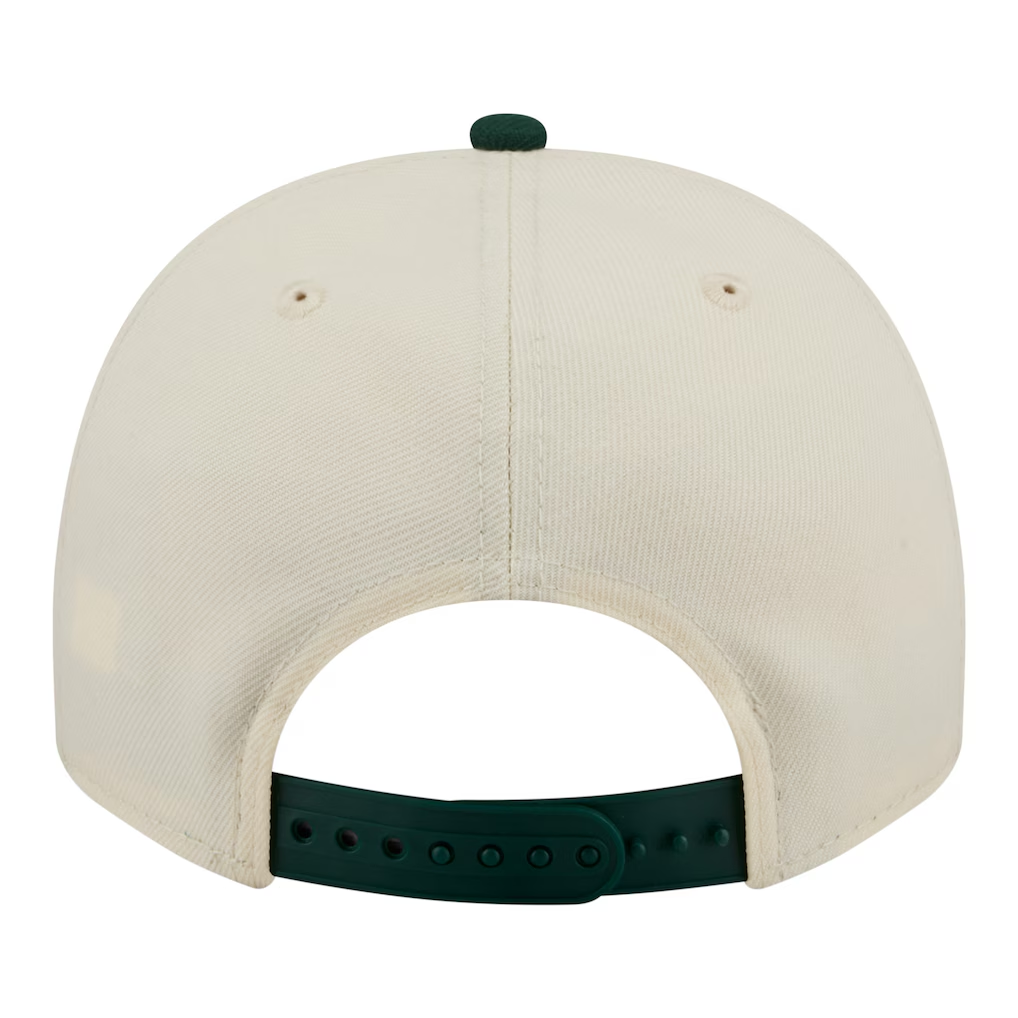 ATHLETICS NEW ERA TRI-HIT 9FIFTY A-FRAME SNAPBACK HAT - CHROME WHITE/GREEN