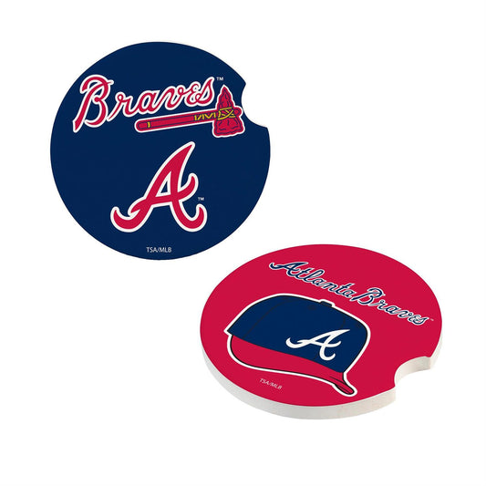 ATLANTA BRAVES 2-PIECE CAR COASTER SET