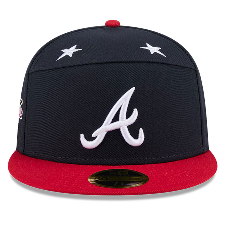 ATLANTA BRAVES 2025 MLB ALL-STAR GAME SPLIT PANEL 59FIFTY FITTED HAT - NAVY/RED