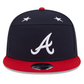 ATLANTA BRAVES 2025 MLB ALL-STAR GAME SPLIT PANEL 9FIFTY FITTED HAT - NAVY/RED