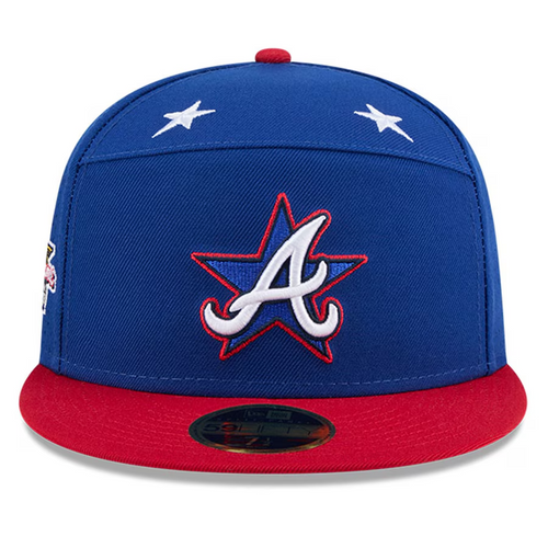 ATLANTA BRAVES 2025 MLB ALL-STAR GAME WORKOUT SPLIT PANEL 59FIFTY FITTED HAT - BLUE/RED