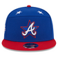 ATLANTA BRAVES 2025 MLB ALL-STAR GAME WORKOUT SPLIT PANEL 9FIFTY SNAPBACK HAT - BLUE/RED