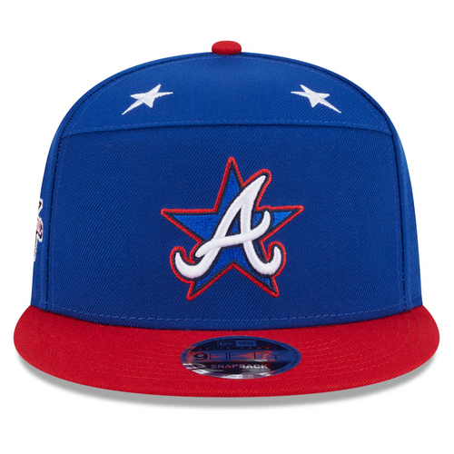 ATLANTA BRAVES 2025 MLB ALL-STAR GAME WORKOUT SPLIT PANEL 9FIFTY SNAPBACK HAT - BLUE/RED