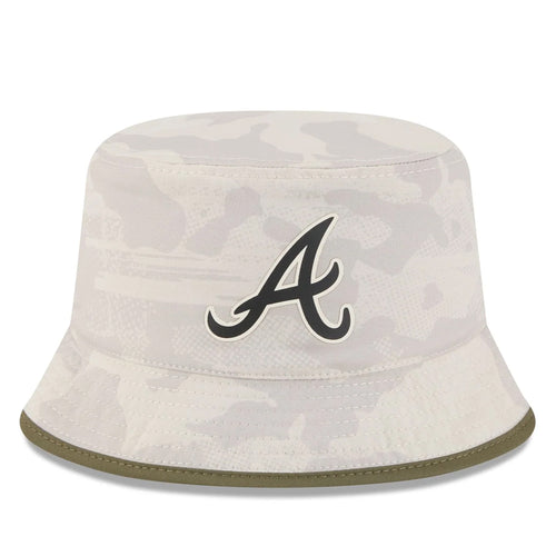 ATLANTA BRAVES 2025 MLB ARMED FORCES BUCKET HAT - STONE