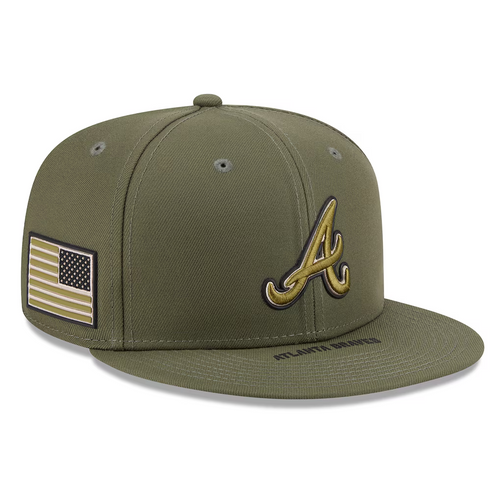 ATLANTA BRAVES 2026 MLB ARMED FORCES 9FIFTY SNAPBACK HAT - OLIVE
