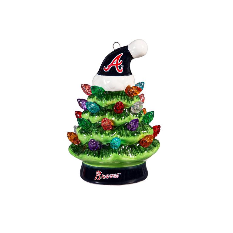 ATLANTA BRAVES 4" MINI LED TABLETOP CHRISTMAS TREE