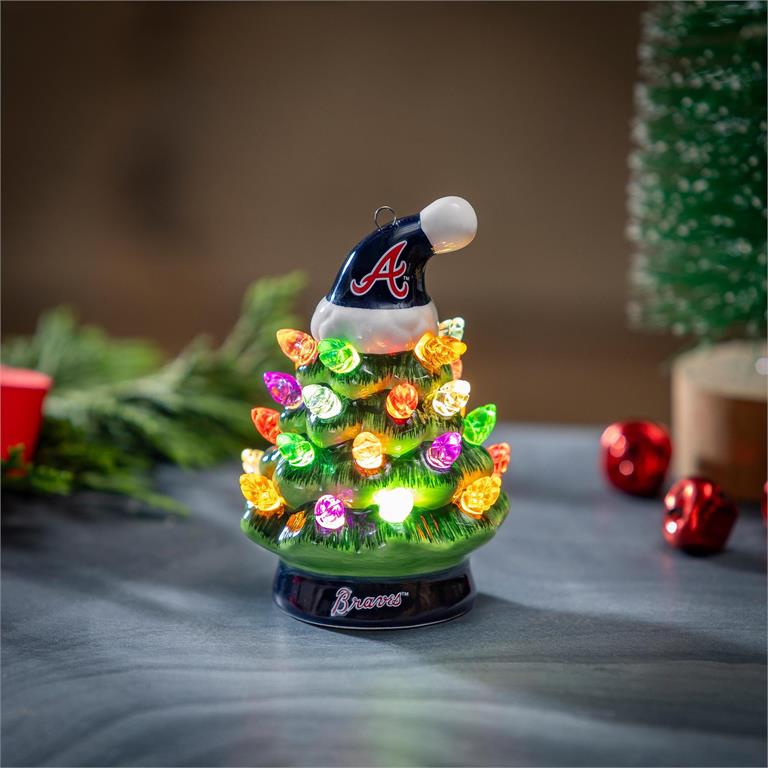 ATLANTA BRAVES 4" MINI LED TABLETOP CHRISTMAS TREE