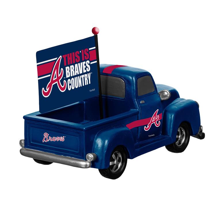 ATLANTA BRAVES 9" RALLY TRUCK GARDEN STATUE WITH FLAG