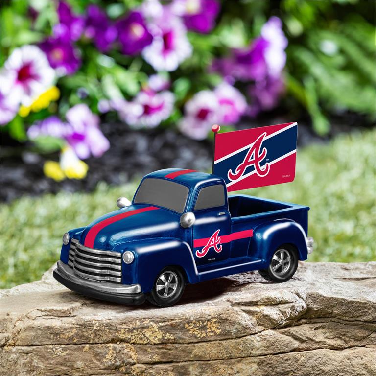ATLANTA BRAVES 9" RALLY TRUCK GARDEN STATUE WITH FLAG